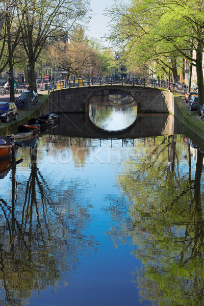 Puente Países Bajos canal espejo reflexiones cielo Foto stock © neirfy