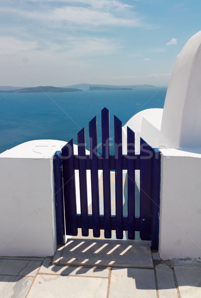 Foto stock: Hermosa · detalles · santorini · isla · Grecia · azul