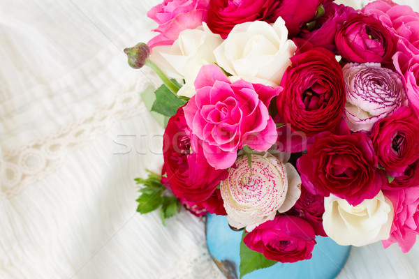 bunch of pink ranunculus flowers Stock photo © neirfy