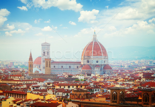 Catedrală Florenţa Italia biserică retro Imagine de stoc © neirfy