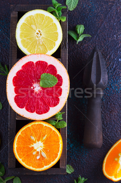 Orange, lemon and grapefruit Stock photo © neirfy