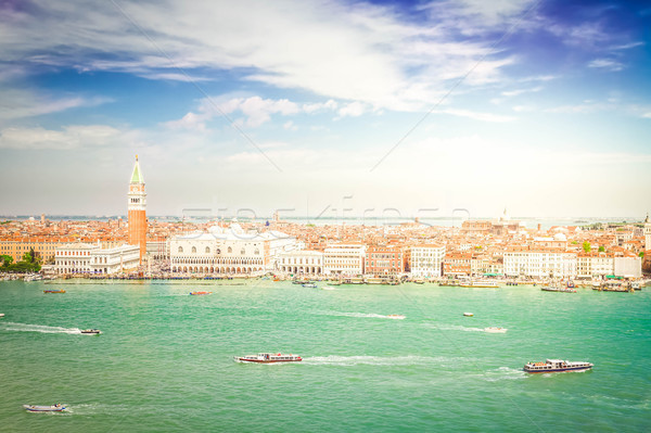 Placu Wenecja panoramę słynny Włochy Zdjęcia stock © neirfy