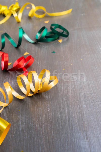 Carnaval decorations on dark wooden background Stock photo © neirfy
