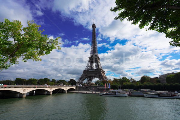 eiffel tour over Seine river Stock photo © neirfy