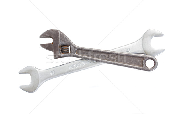 Ayarlanabilir İngiliz anahtarı yalıtılmış beyaz inşaat teknoloji Stok fotoğraf © neirfy