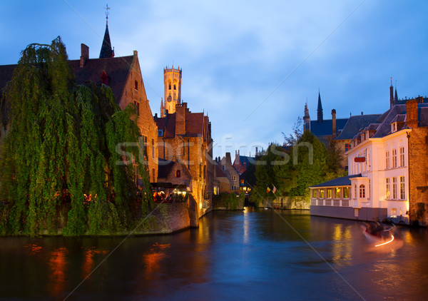 night scene of Brugge Stock photo © neirfy