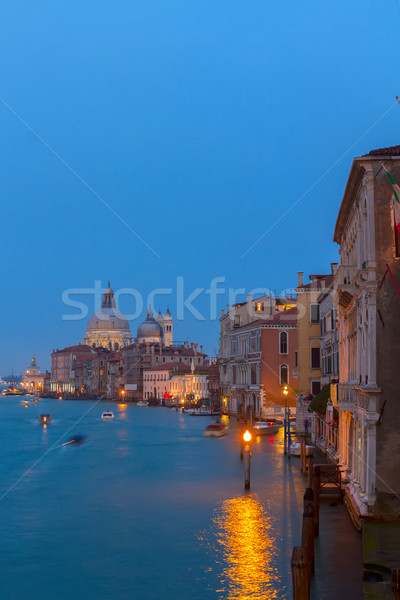 Stock fotó: Csatorna · Velence · Olaszország · bazilika · mikulás · éjszaka