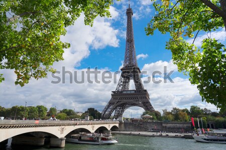 eiffel tour over Seine river Stock photo © neirfy