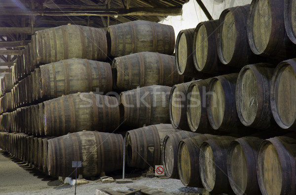 cellar with wine barrels Stock photo © neirfy