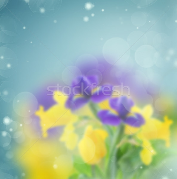 Сток-фото: аннотация · саду · синий · желтые · цветы · весны · дизайна