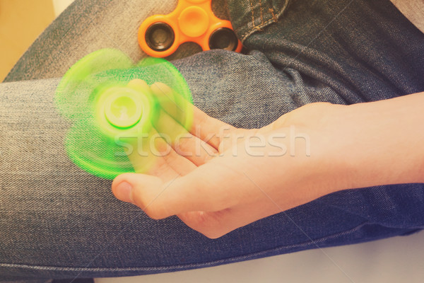 fidget spinner, popular relaxing toy, generic design Stock photo © neirfy