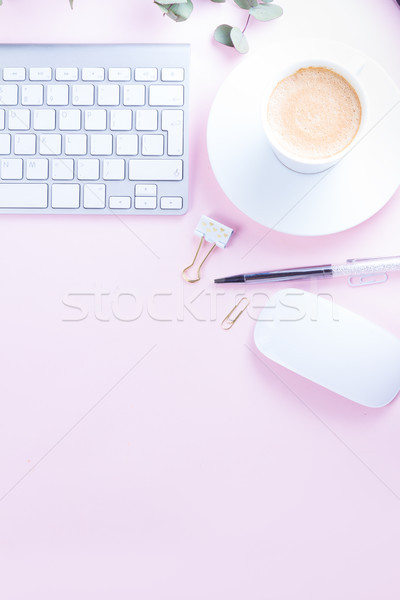 Bureau à domicile blanche modernes clavier espace de copie [[stock_photo]] © neirfy