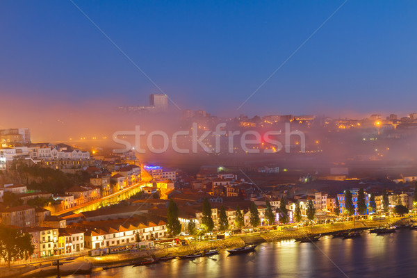 Villa Portugal noche casa ciudad puesta de sol Foto stock © neirfy