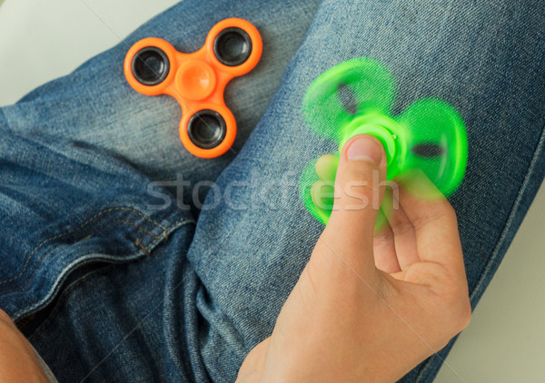 fidget spinner, popular relaxing toy, generic design Stock photo © neirfy