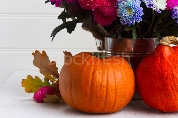 Fallen Chrysantheme Blumen Bouquet rosa blau Stock foto © neirfy