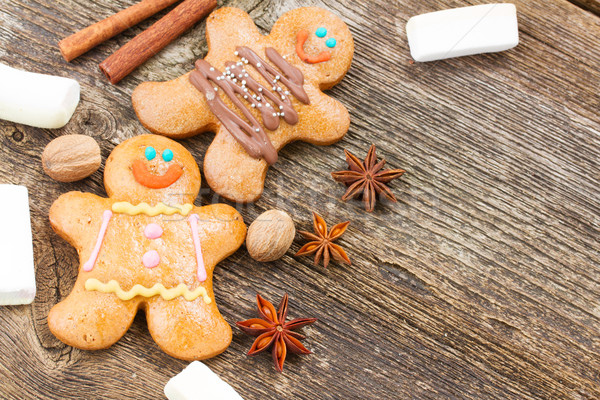 gingerbread men close  up Stock photo © neirfy