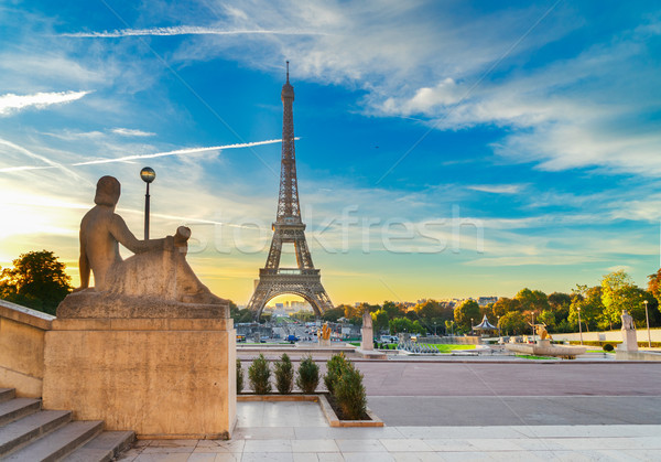 Foto d'archivio: Eiffel · tour · Parigi · Torre · Eiffel · giardino · sunrise