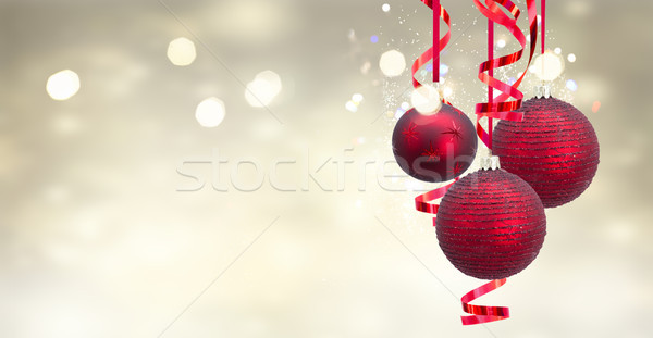 Red christmas balls Stock photo © neirfy