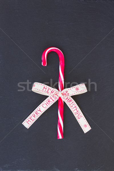 Immergrün heiter Weihnachten Bogen candy Stick Stock foto © neirfy
