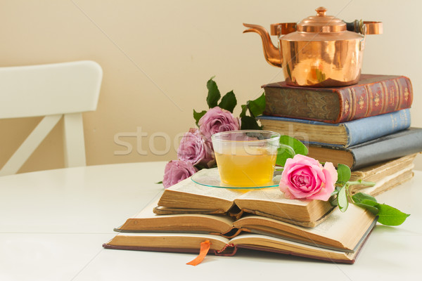 Cup of tee with books Stock photo © neirfy