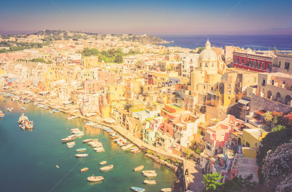 Ilha Itália colorido cidade porto Foto stock © neirfy