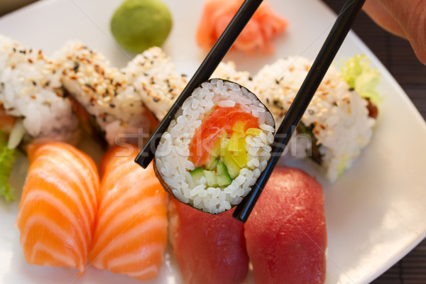 lunch with  sushi dish Stock photo © neirfy