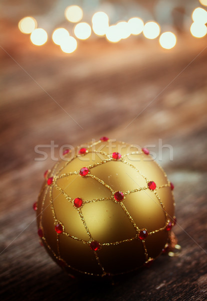golden ball with christmas lights  Stock photo © neirfy