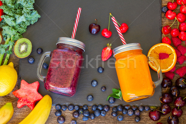 Stock photo: Fresh smoothy orange drink