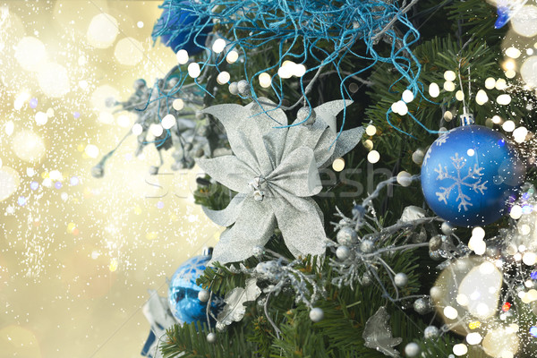 [[stock_photo]]: Noël · décorations · arbre · de · noël · vacances · bleu