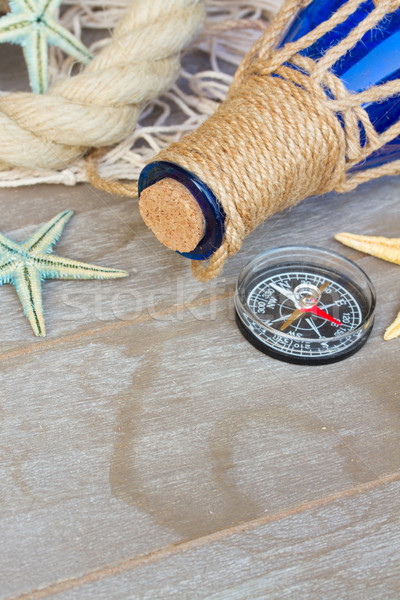 compass on fishing net  Stock photo © neirfy