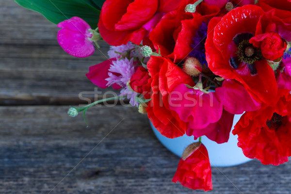 Poppy, sweet pea and corn flowers Stock photo © neirfy