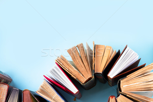 Oude boeken Blauw exemplaar ruimte business Stockfoto © neirfy