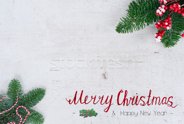 Christmas flat lay styled scene Stock photo © neirfy