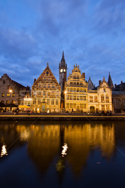 Picturesque medieval buildings, Ghent Stock photo © neirfy