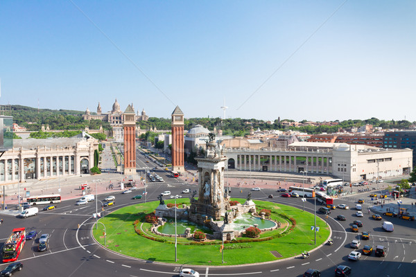 Kare İspanya Barcelona ufuk çizgisi yaz gün Stok fotoğraf © neirfy