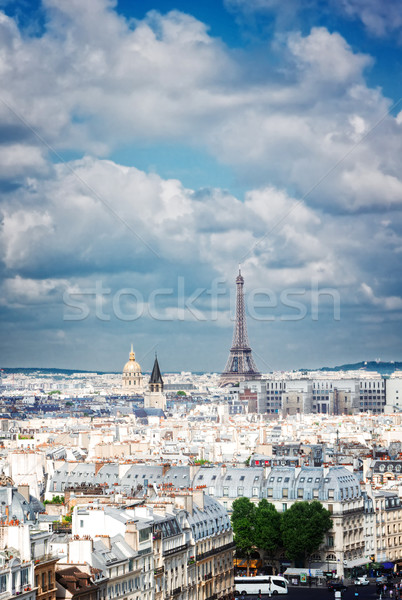 skyline of Paris with eiffel tower Stock photo © neirfy