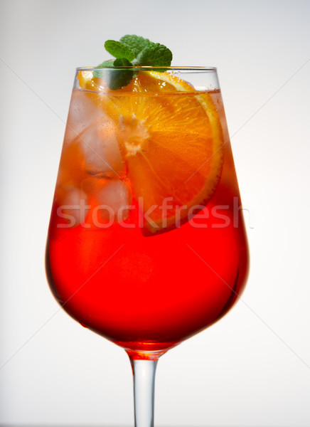 Zdjęcia stock: Szkła · long · drink · wody · owoców · tle