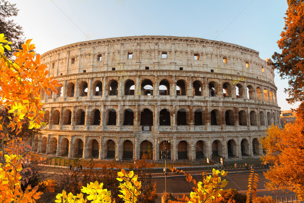 Stok fotoğraf: Colosseum · gün · batımı · Roma · İtalya · görmek · Bina