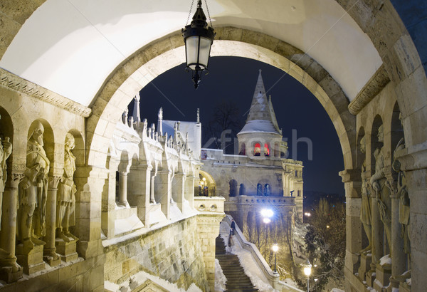 Fisherman's Bastion at night, Budapest Stock photo © neirfy