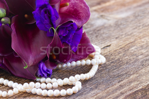 Stock photo: Calla lilly and eustoma flowers