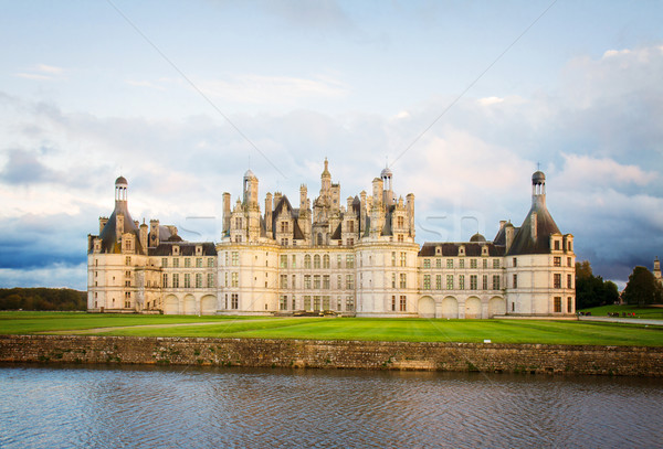 facade of Chambord chateau at sunset, France Stock photo © neirfy