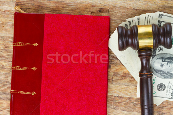 Bois droit marteau dollars juridiques livre [[stock_photo]] © neirfy