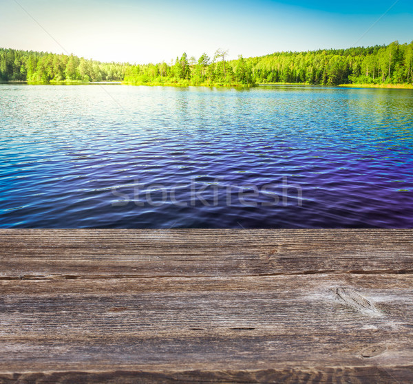Blue clear lake Stock photo © neirfy