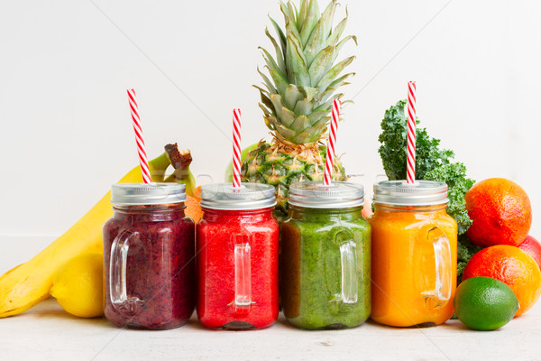 Stock photo: Fresh smoothy drink with igredients