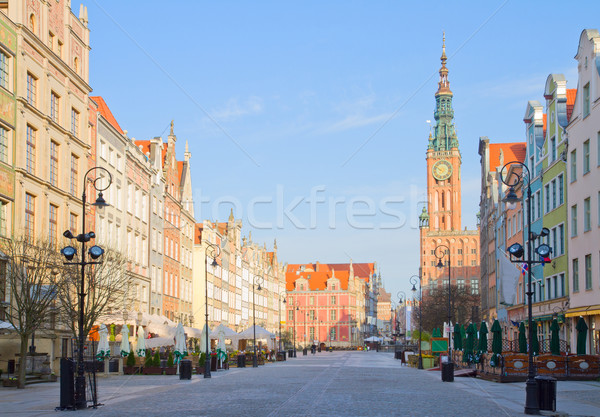 Old town of Gdansk with city hall Stock photo © neirfy