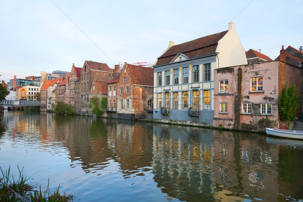 Buildings With Canal In Ghent Stock photo © neirfy
