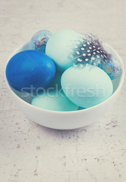 Plate with painted eggs Stock photo © neirfy
