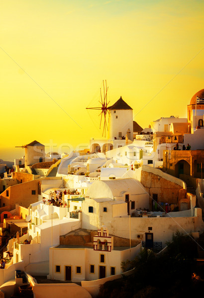 windmill of Oia at sunset, Santorini Stock photo © neirfy