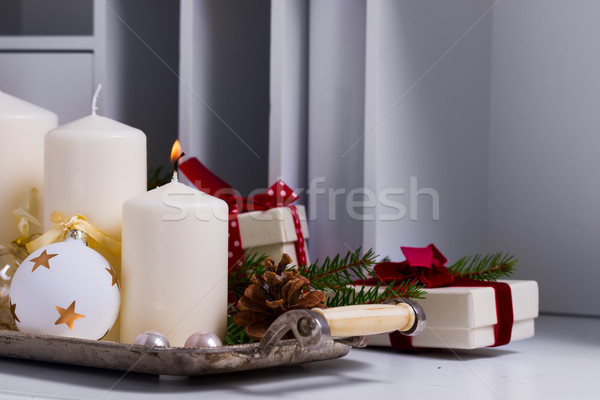 Burning advent candles Stock photo © neirfy