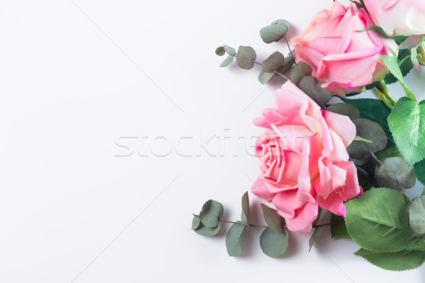 Rosas folhas flor primavera moda natureza Foto stock © neirfy